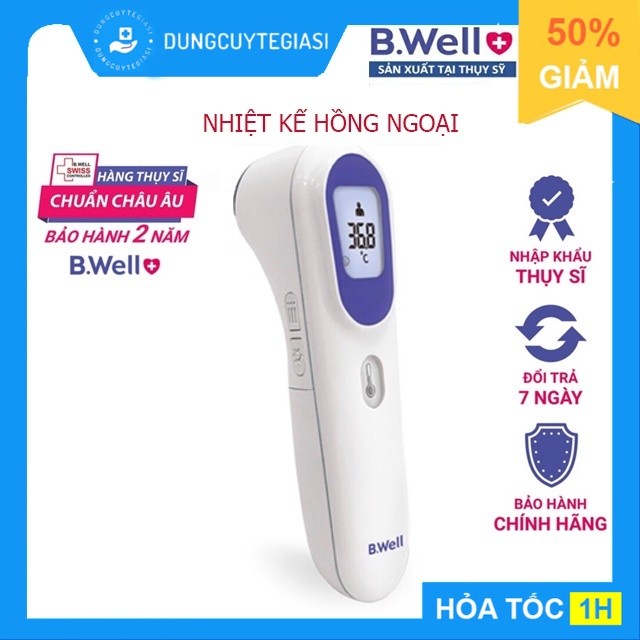Nhiệt Kế điện Tử Hồng Ngoại cao cấp B.Well TH-7000 (Đo nhiệt độ cơ thể người, nước, không khí và các