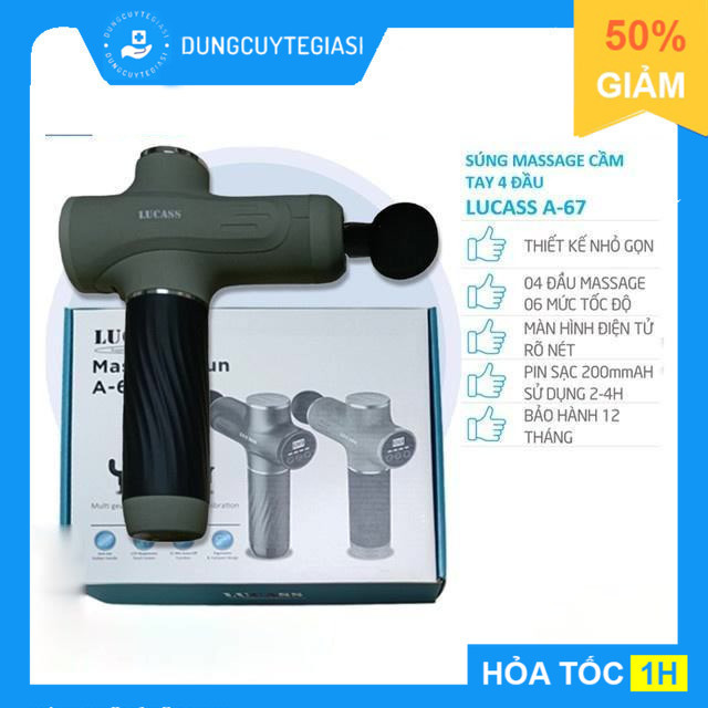 Súng Massage Cầm Tay Lucass Massage Gun A-67 (A67) | Công Nghệ Mỹ