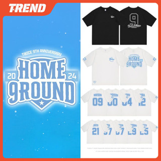 Kpop TWICE Kỷ Niệm 9 Năm HOME 9TROUND Áo Thun Cotton Size Lớn Phong Cách Hàn Quốc Thời Trang Rời In Hình Tay Ngắn Top Mùa Hè Sinh Viên Đường Phố Áo Sơ Mi TEE