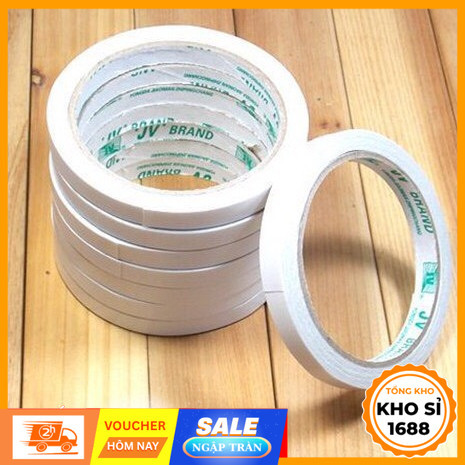 Băng dính 2 mặt đường kính 9cm (rộng 1cm) E211