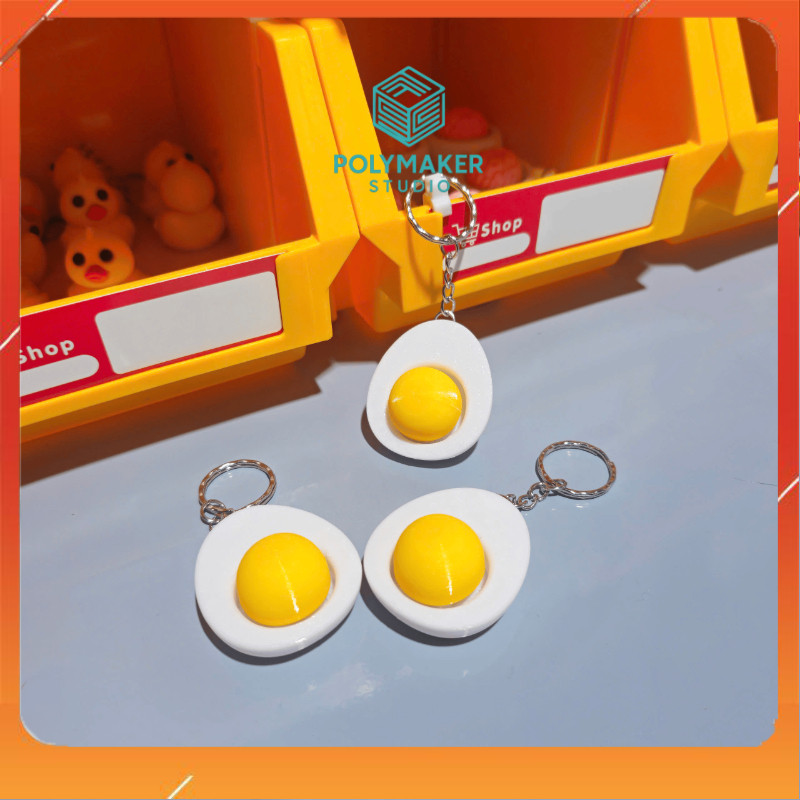 Móc Khoá Hình Quả Trứng Ấn Được Giảm Stress In 3D - Egg Clicker Keychain - Clicker Treo Balo Túi Xác