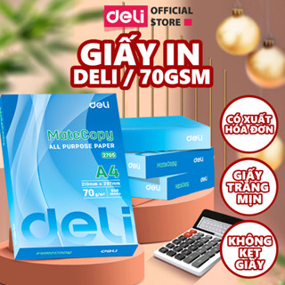 [DEAL MỞ BÁN] Giấy In A4 70gsm Deli Giấy Photo Cao Cấp Chính Hãng Loại Dày Không Gợn - Giấy Vẽ Chống Lóa Mỏi Mắt