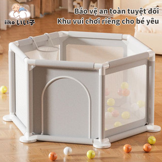 Rào chắn em bé - Lưới thoáng khí + khung chắc chắn, khu vực chơi & tập bò cho bé