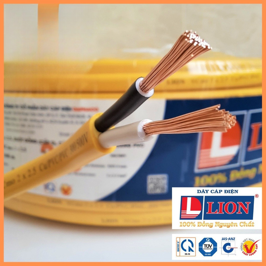 Dây điện đôi LION VCmo - lẻ 1 mét lõi đồng nguyên chất 1.5 hay 2.5 tùy chọn