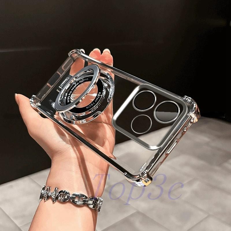 Ốp lưng Redmi 13X / Redmi13 Túi khí bốn góc chống rơi Vỏ điện thoại trong suốt có giá đỡ CDSJ