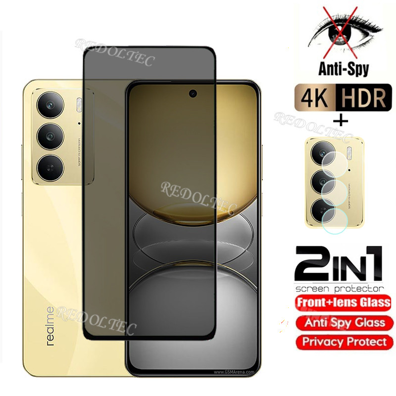 Realme C75 C75X 14X Kính Cường Lực Riêng Chống Gián Điệp Full Cover Bảo Vệ Màn Hình Chống Peek 2in1 