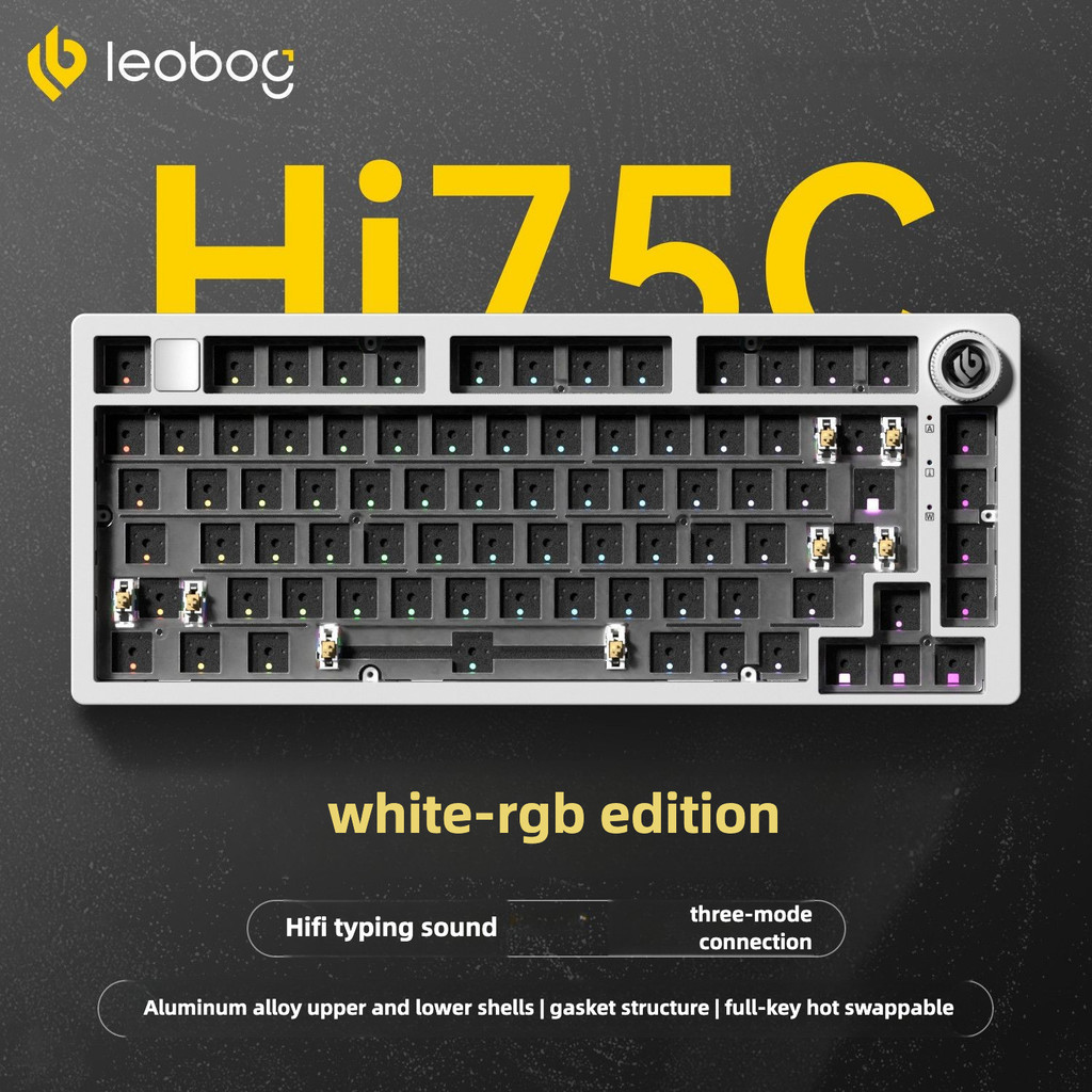 LEOBOG Hi75c Pro Bộ Bàn Phím Cơ CNC Nhôm Không Dây Ba Chế Độ 75 Miếng Đệm Sắp Xếp Tùy Chỉnh RGB Hot 
