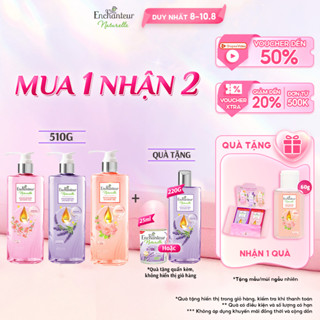 Sữa tắm dưỡng da thiên nhiên Pháp Enchanteur Naturelle hương hoa Lavender/Iris/ Rose cho làn da thơm mịn sức sống 510g