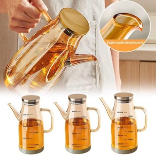 Bình Dầu Nấu Ăn LOMBARD, Hộp Đựng Dầu Ô Liu Chống Rò Rỉ Dung Tích Lớn, Đế Cao Su Dày Không Rách Rót Dầu Thủy Tinh Chịu Nhiệt Cruet Hộp Đựng Nhà Bếp