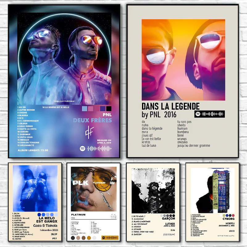 Album Nhạc Rap Pháp Pop Thẩm Mỹ 2pac Pnl Plk ERRRHip Hop Poster Tự Dính Nghệ Thuật Chống Thấm Nước G