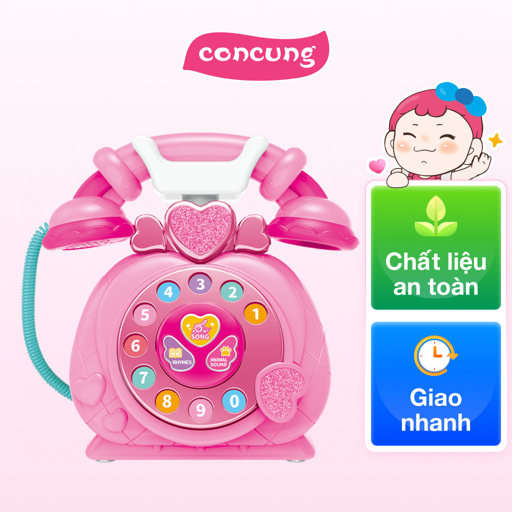 Điện thoại bàn công chúa đa chức năng có nhạc đèn  RFD540303 (Hồng)