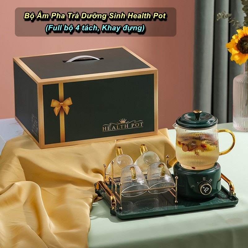 [HCM] - Bộ Ấm Pha Trà Dưỡng Sinh Health Pot Cao Cấp - Home and Garden