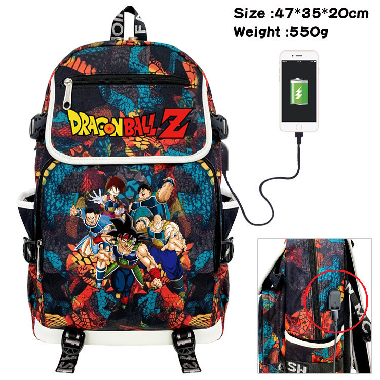 Dragon BALL Z Họa Tiết Hoạt Hình Canvas Học Sinh Ba Lô Chống Thấm Nước Cổng Sạc Usb Túi Đi Học Dung Tích Lớn