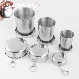 [Mã CLS2404A giảm 30k đơn 150k] Cốc Inox Có Thể Gấp Gọn Kèm Móc Khóa Tiện Lợi Mới