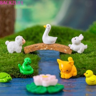 Back2life Động vật Đồ trang trí phong cảnh vi mô, Vịt mèo Cừu Sóc Ếch Rùa Cung hoàng đạo thực tế Thu nhỏ, Đồ thủ công bằng nhựa sáng tạo Động vật thủ công dễ thương Các bức tượng nhỏ Vườn