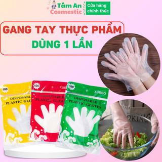 Set 100 găng tay thực phẩm, găng tay nấu ăn dùng một lần đảm bảo an toàn vệ sinh thực phẩm