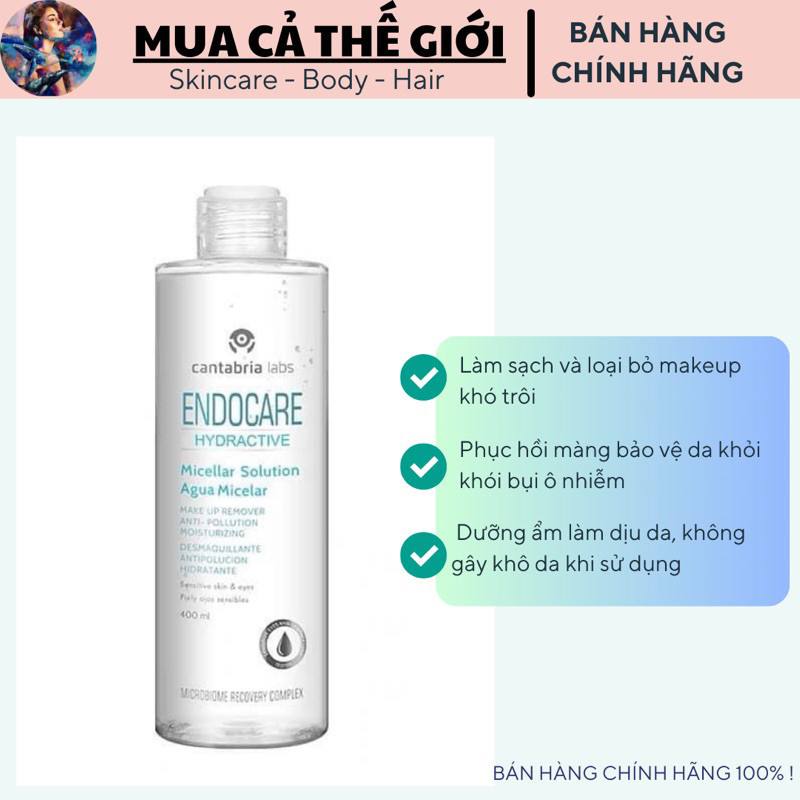 Nước tẩy trang ENDOCARE Hydractive Micellar Solution Agua Micelar