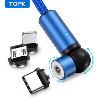 TOPK Bộ Sạc Từ Tính 3600 Độ 3 Trong 1 Chuyên Dụng 360 Độ ° + 180 ° Bộ Dây Cáp Sạc Đầu usb Đa Năng Tiện Dụng