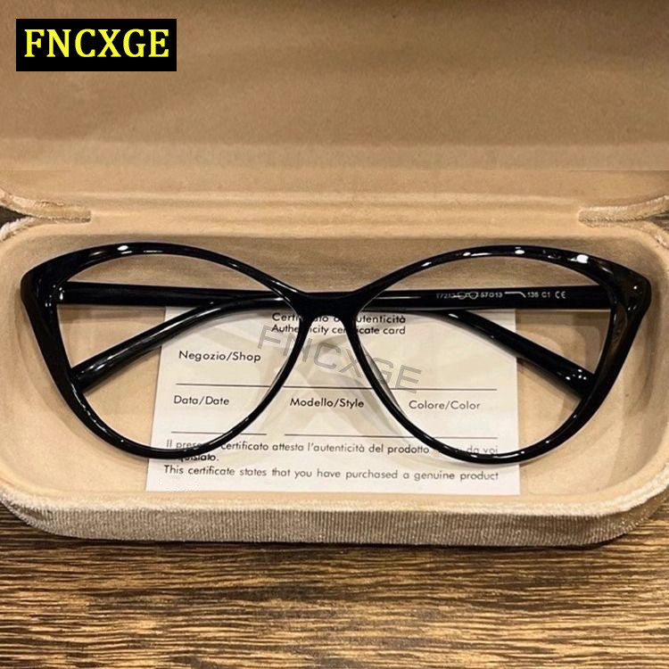 FNCXGE Myopia Blue Light Glasses 0-4.0 Women's Fashion Anti Radiation False Cat Eye Glasses