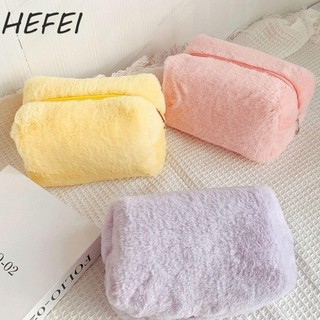 Túi trang điểm sang trọng Du lịch Đồ lặt vặt Hàn Quốc Macaron Màu trơn Túi vệ sinh dung tích lớn