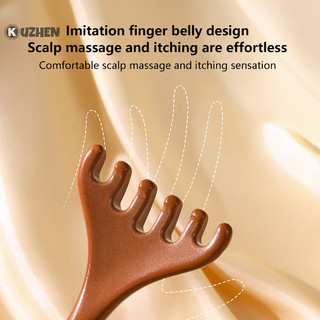 Kuzhen Massage Kinh Tuyến Lược Sáu Hàm Nhựa Đầu Mặt Da Đầu Chăm Sóc Tóc Gua Sha Lược Đeo Vai Cổ Lược Châm Cứu Trị Liệu HOT