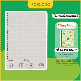 Ruột sổ còng B5 Caro 7x7mm 100 tờ dày 120gsm Klong MS 552 giấy refill binder