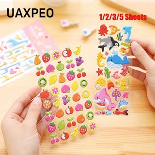 1/2/3/5 miếng sticker hình các loại trái cây/con vật ngộ nghĩnh đáng yêu dùng trang trí