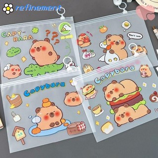Túi đựng giấy kiểm tra phản hồi, Túi đựng hồ sơ Capybara trong suốt hoạt hình dễ thương, Đồ dùng học tập bằng nhựa PVC nhẹ di động dành cho học sinh