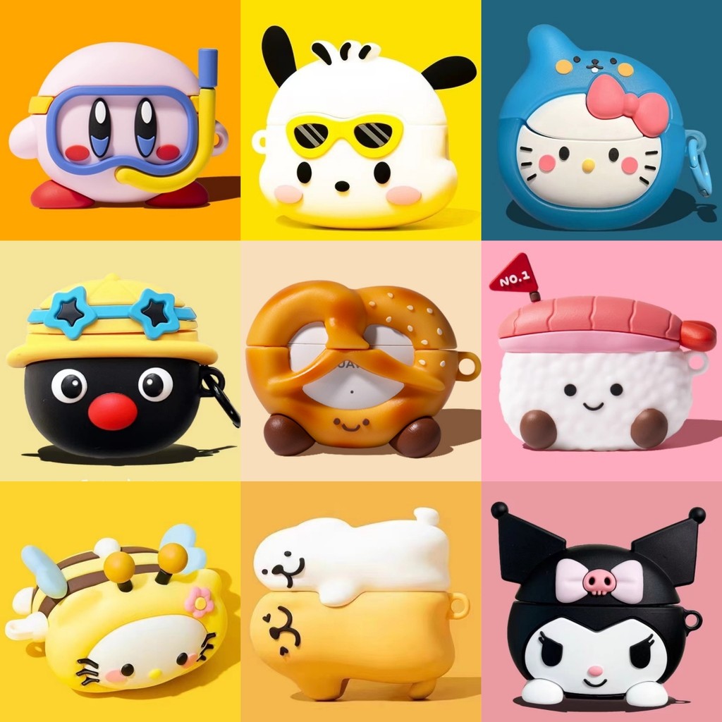 For Realme Buds T300 Case Cartoon Kurumi Penguin Kirby Super Star Realme Buds T300 Clear Soft Case C