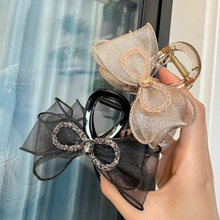 Nơ Zircon Kẹp Tóc Nữ Thời Trang Hàn Quốc Lưới Đơn Giản Kẹp Tóc Phụ Kiện Tóc