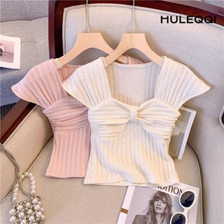 HULEQQI Cổ vuông tay ngắn chất lượng cao