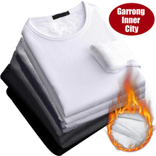 Quần Lót Giữ Nhiệt Cổ Chữ O Co Giãn Mùa Thu Lông Cừu Lót Đáy Quần Lót Nhiệt Co Giãn Nam Top Cho Ngoài Trời