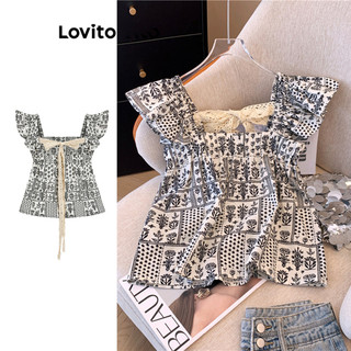 Áo kiểu nữ Lovito hoạ tiết in bộ lạc Boho L95ED071