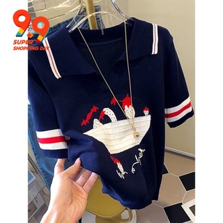 Ngoại Thương Hàng Đầu Thương Hiệu Lớn Đuôi Đơn Cắt Nhãn Giải Phóng Mặt Bằng Cổ Áo Polo Mùa Hè 2023 Dệt Kim Tay Ngắn T @