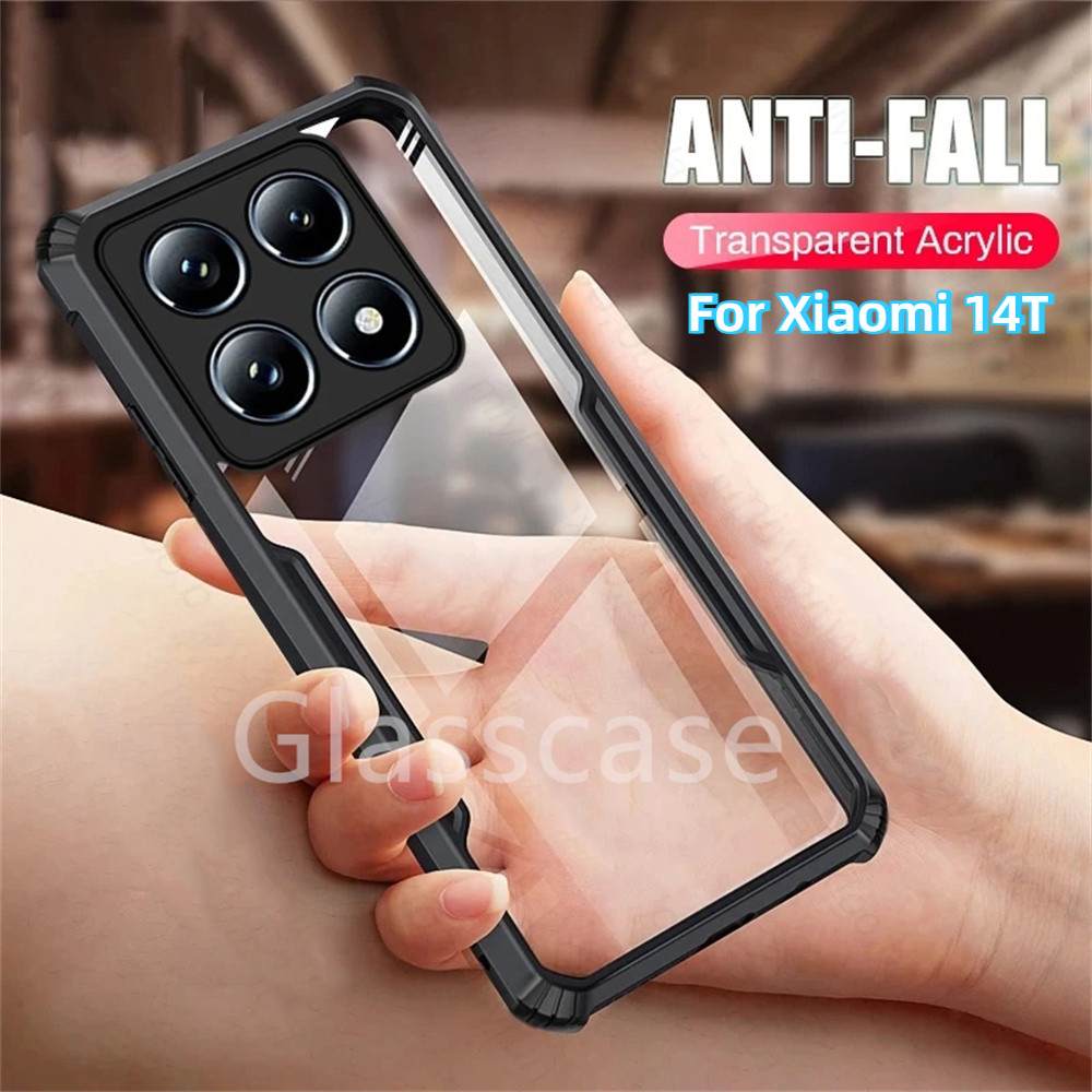 Ốp Lưng Cho Xiaomi 14 13 T pro 14T 14Tpro 13T 13Tpro Mi14T Mi14Tpro 5G 2024 Acrylic Trong Suốt Vỏ Điện Thoại Chống Sốc Túi Khí Bảo Vệ Ống Kính Ốp Lưng Ốp Lưng