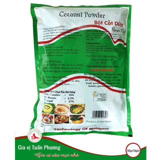 Bột cốt dừa không đường - hiệu Tuấn Phương - gói 50g