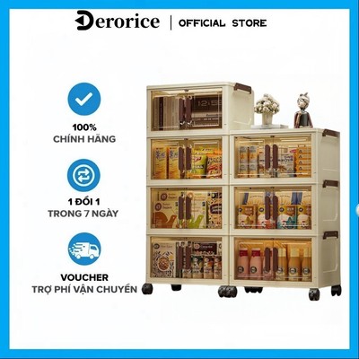 【Rộng 40】Derorice Tủ gấp trong suốt gia đình mới, tủ quần áo ăn nhẹ, chất liệu nhựa PP, cửa đôi chống bụi
