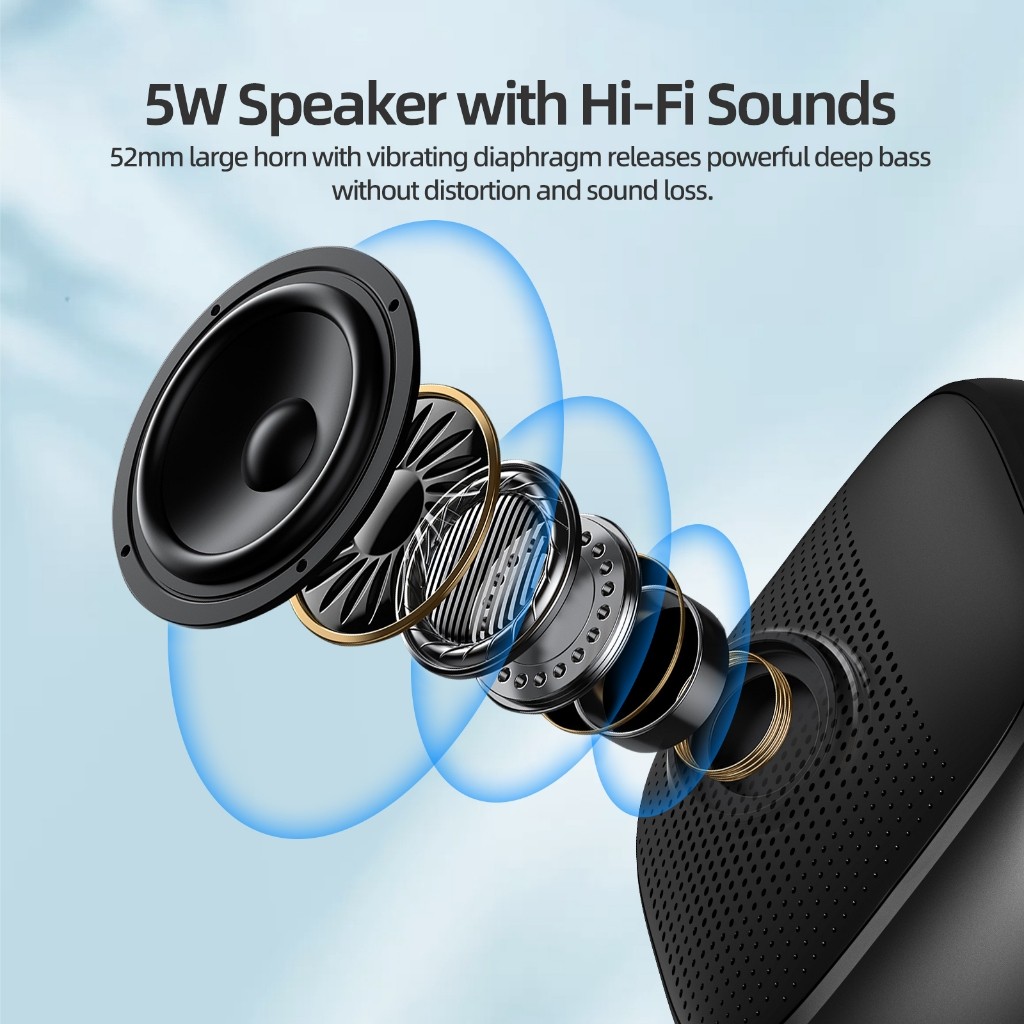 GOOJODOQ Loa Bluetooth  TWS 5.3 không dây có dây buộc Loa Mini di động Thẻ TF có thể sạc lại | BigBuy360 - bigbuy360.vn