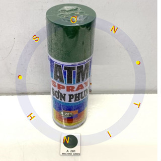 Sơn xịt ATM màu lá Xanh rêu máy Machine green A281 ( màu bả đậu Cúp 81)
