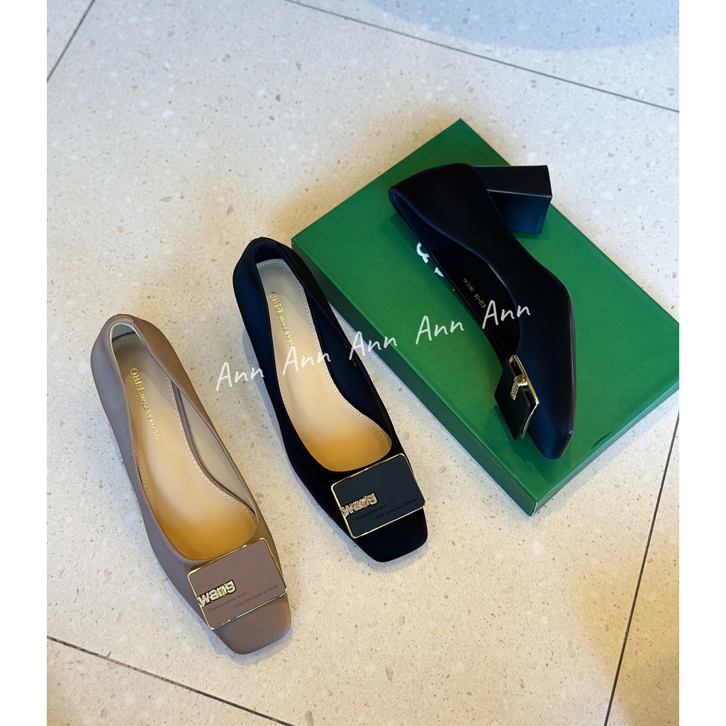 Giày cao gót vuông công sở khuy vuông basic dễ đi hãng QBEL CGV132 ANN_Offical