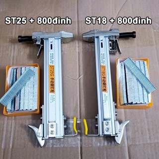 Dụng Cụ Đóng Đinh ST18 ST25 Đóng Đinh Bê Tông Tự Động Liên Hoàn Đóng Nẹp Điện Kèm 800 Đinh Búa Đóng Đinh Tiện Lợi