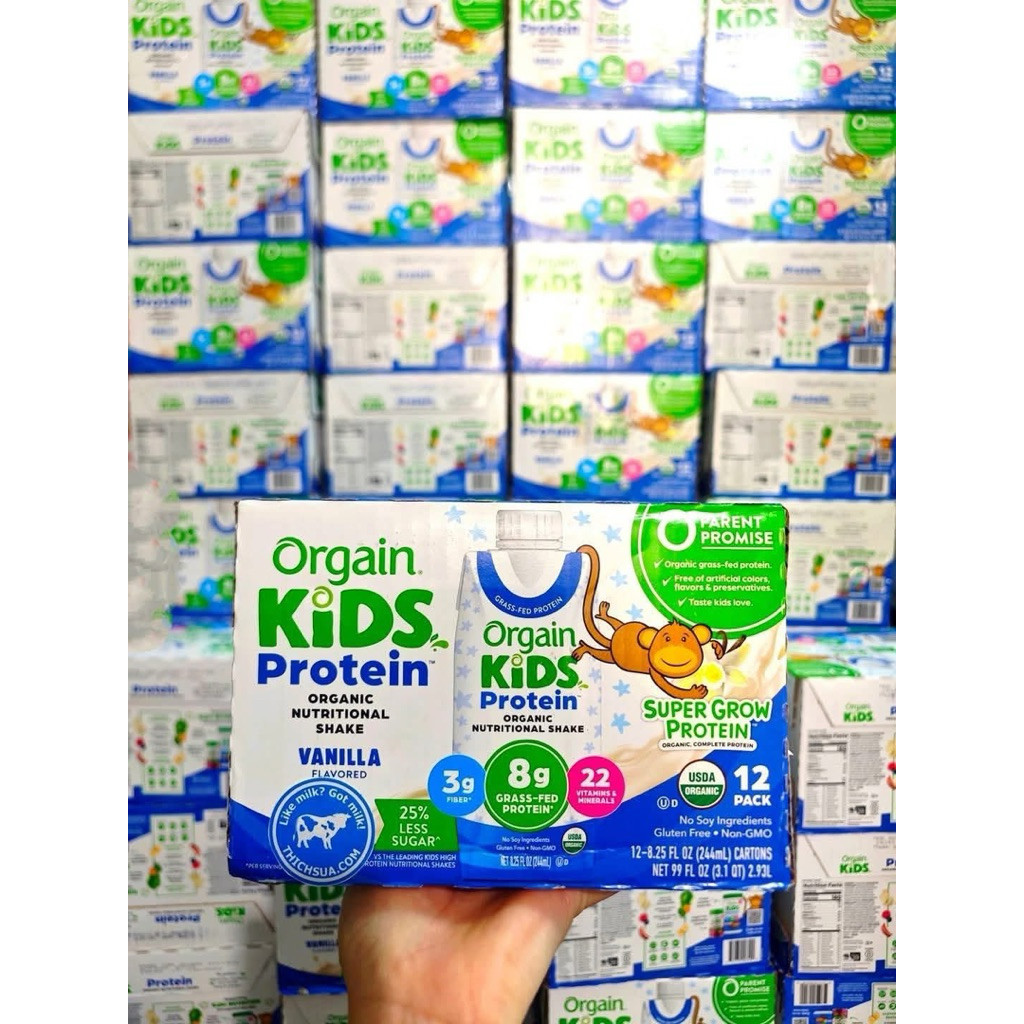 (2026)Sữa hữu cơ orgain Kids Protein con khỉ - giàu canxi protein