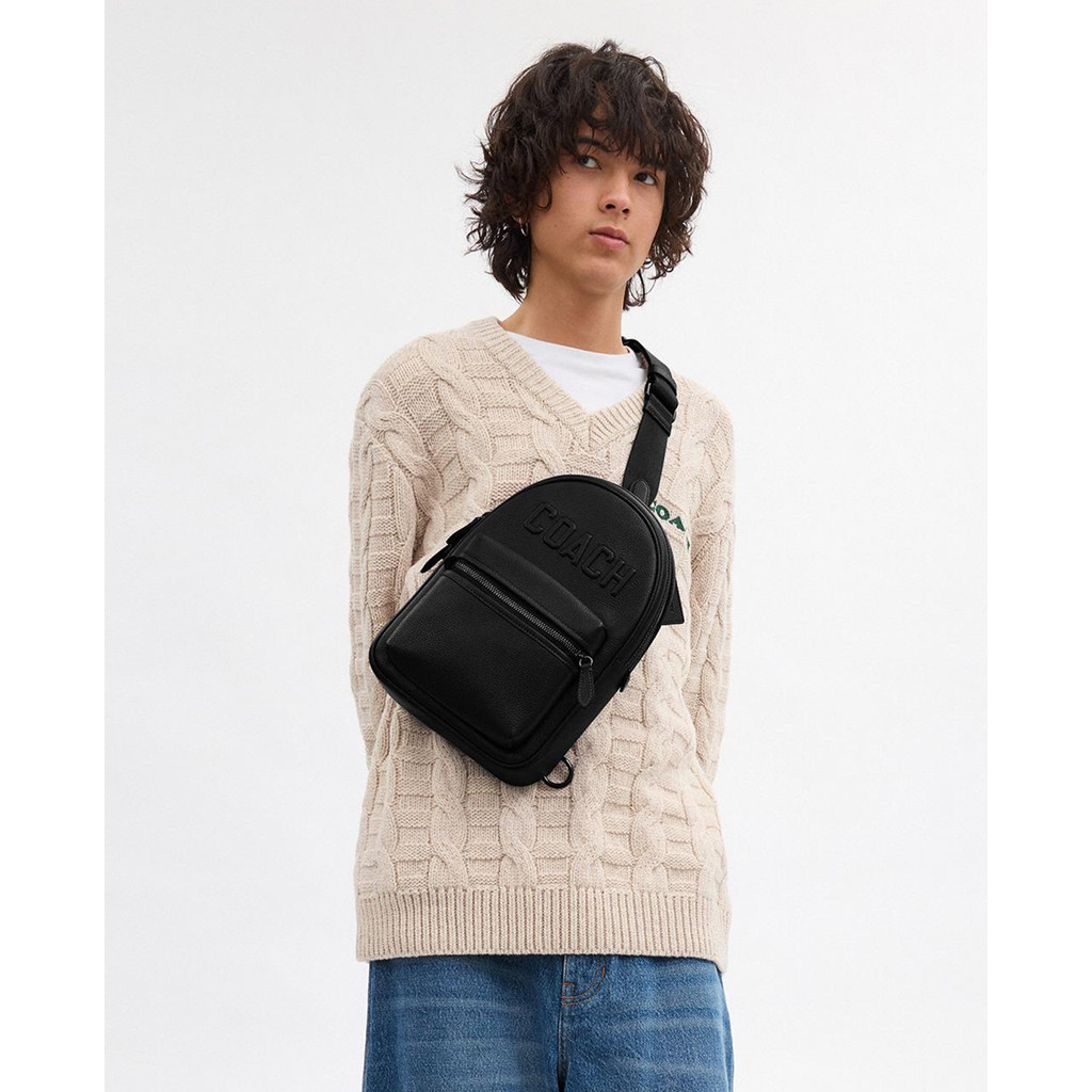 COACH - Túi đeo chéo nam Charter With Coach Graphic CV930-BLK