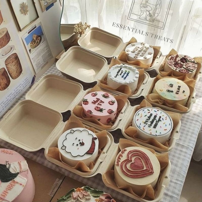 Hộp bánh nhỏ | Hộp đựng hộp bento dùng một lần hộp bánh bento hộp bánh bento