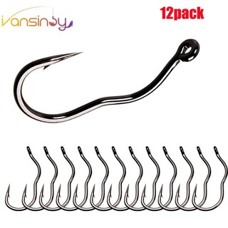 12 Chiếc Tự Động Lật Hợp Kim Titan Đôi Barb Magic Móc Câu Cá Chống Chạy / Chống Rơi
