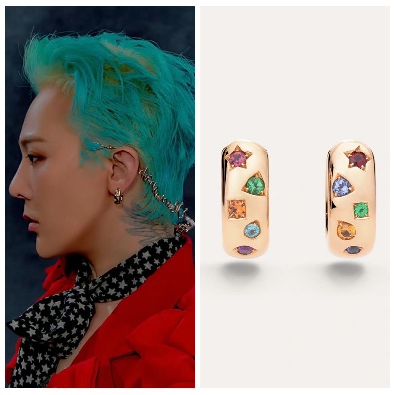 Bông Tai Gd Kwon Ji-Dragon Bông Tai gd Hàng Hóa gd Kwon Ji-Dragon Vàng Retro Màu Bông Tai Kim Cương 