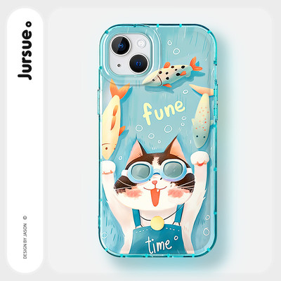 JURSUE Ốp lưng dễ thương đẹp hoạt hình Anime độc lạ ngộ nghĩnh nữ chống sốc chống bẩn mềm cho iPhone 16 15 14 13 12 11 PRO MAX SE 2020 X XR XS ip 8 7 Plus kute ZC062