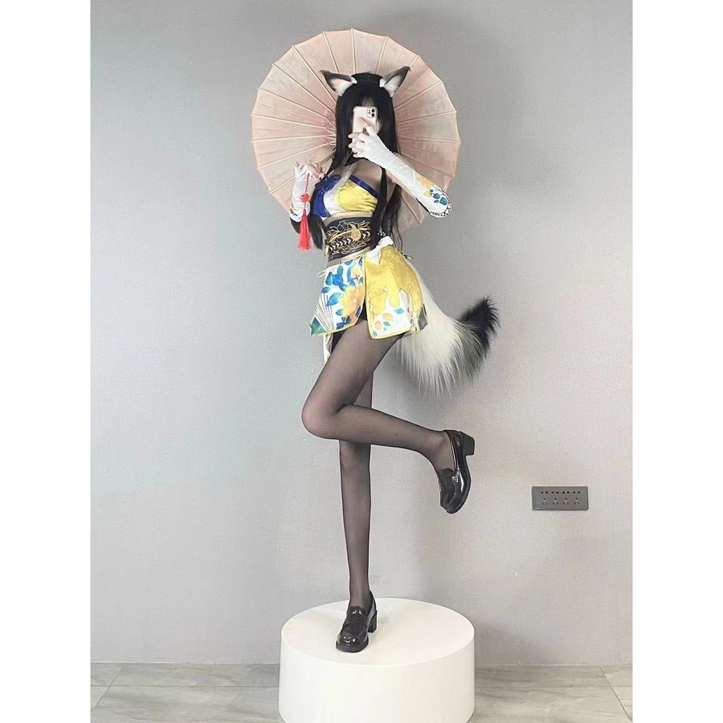 Yongjie Wujiang cos Tuyumen Quả óc chó cos Otaku Luomeng Otaku Huaori cosplay Đuôi Lớn Tóc Dài Cô Gá