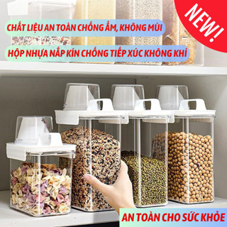 Hộp Đựng Gạo Nhựa Trong Suốt C&M HOME Dễ Quan Sát, Không Cần Mở Nắp Kiểm Tra