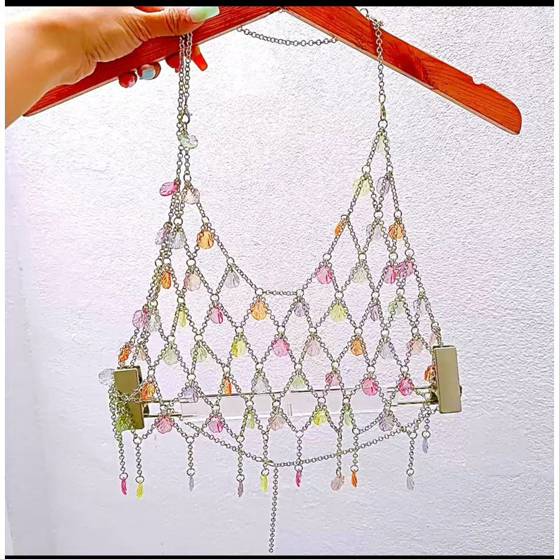 Áo Bling  - [124] Áo Lưới Kim Loại Tua Rua Lấp Lánh Bling DJ